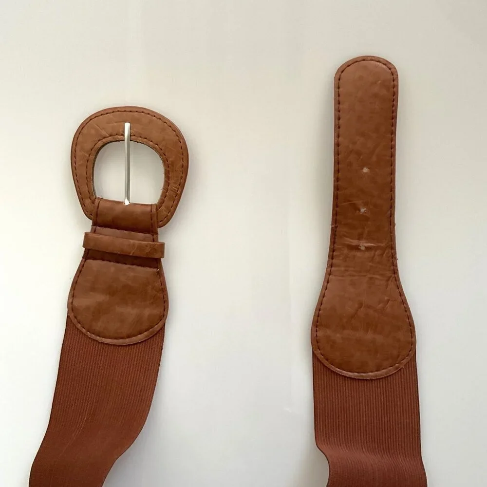 VINTAGE Y2K WIDE ELASTIC WAIST BELT